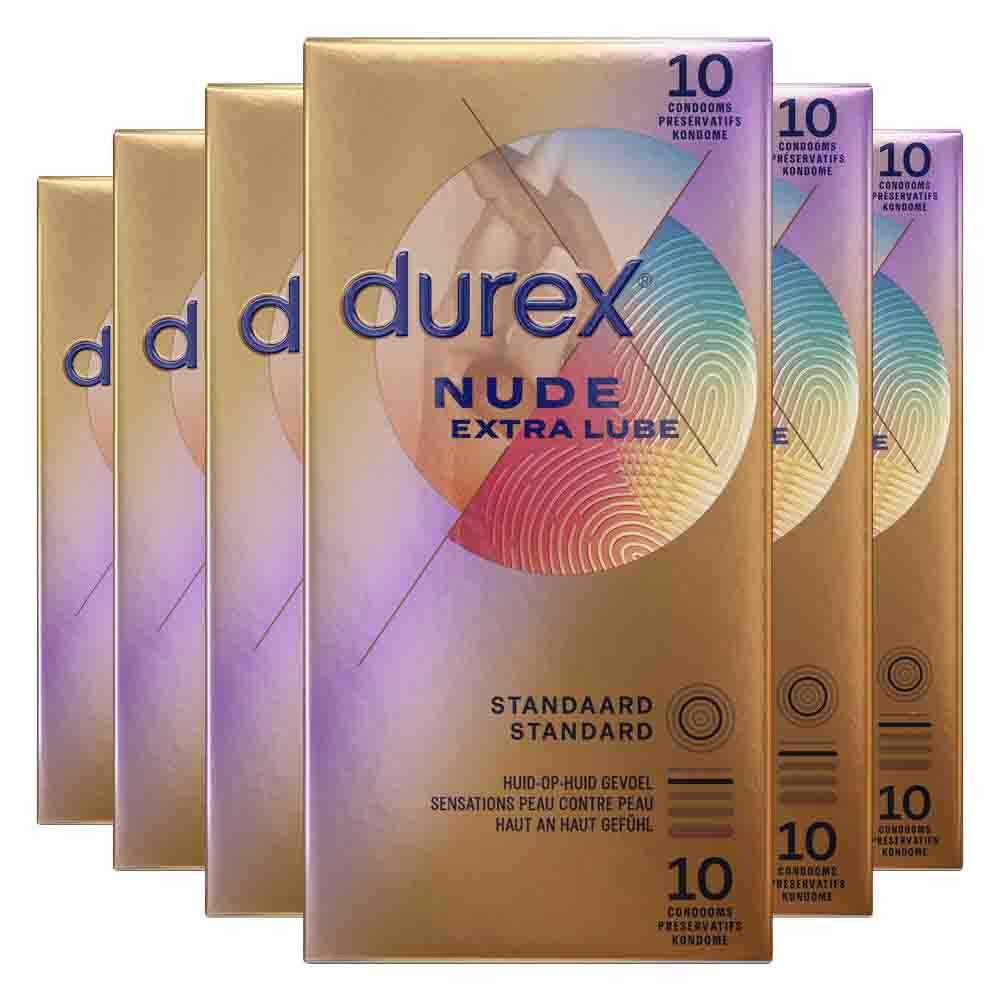 6x Durex Condooms Nude Latex Vrij 10 stuks