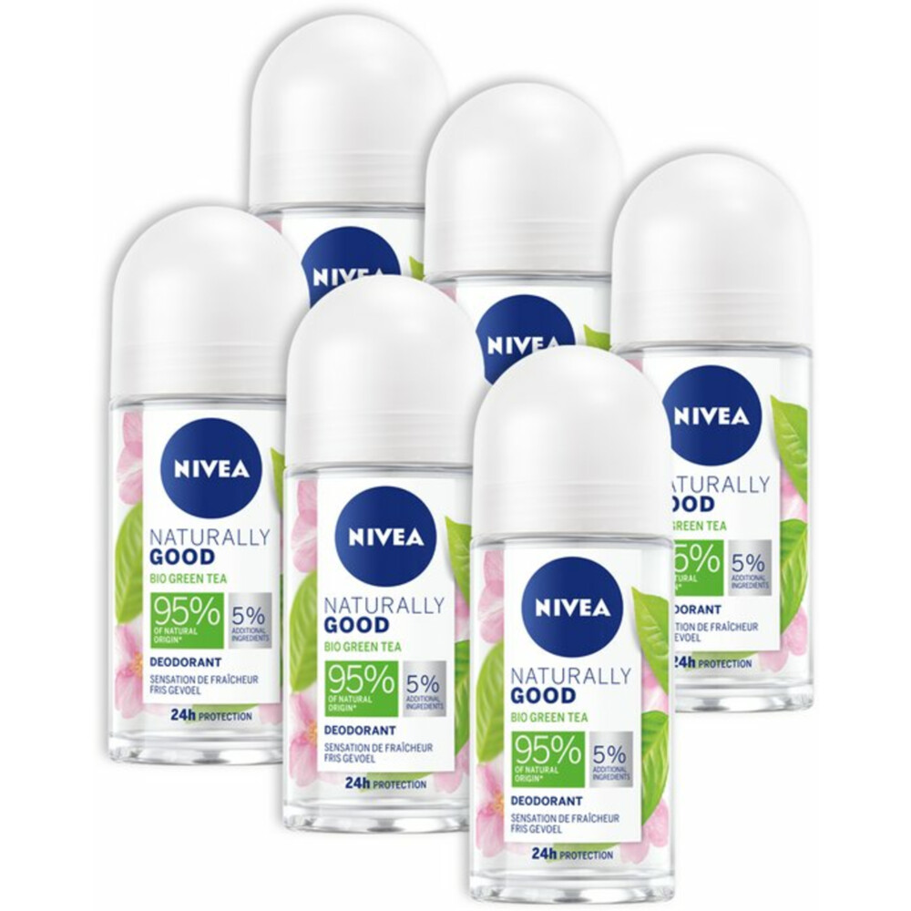 6x Nivea Deodorant Roller Naturally Good Green Tea 50 ml