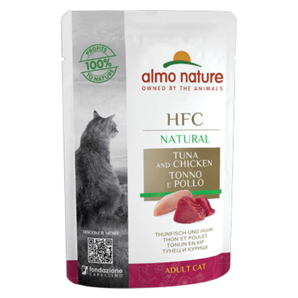 24x Almo Nature HFC Natural Kattenvoer Tonijn Kip 55 gr