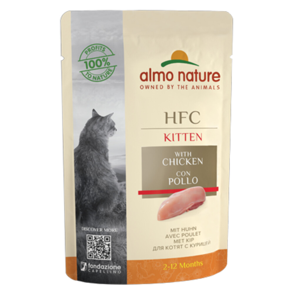 24x Almo Nature HFC Kitten Kattenvoer Kip 55 gr