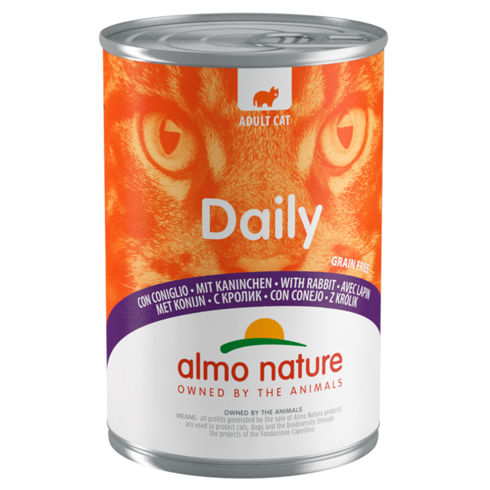 36x Almo Nature Daily Menu Kattenvoer Nat Blik Konijn 400 gr