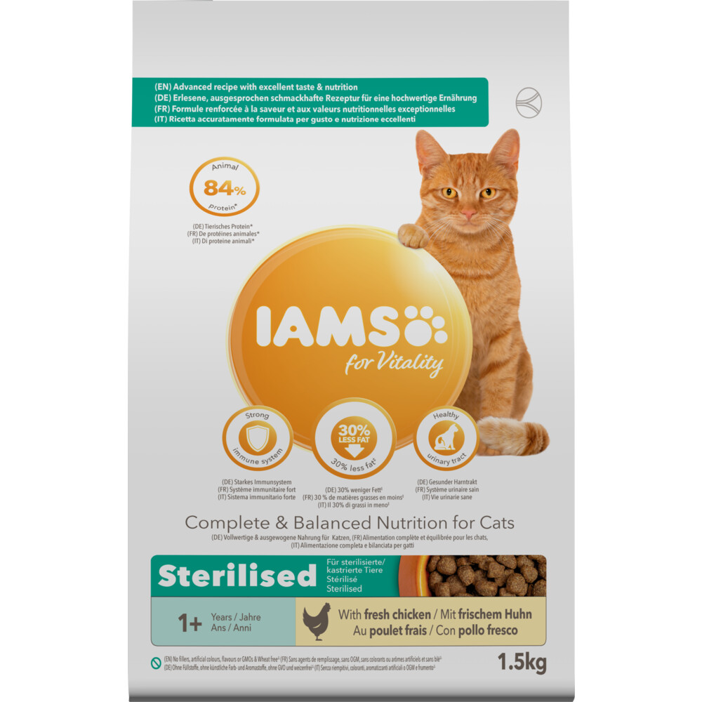 Prelude op tijd Laboratorium Iams Kat Adult Sterilised - Overweight Kip 1,5 kg | Plein.nl