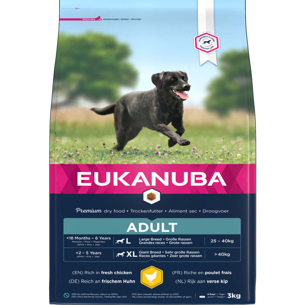 2x Eukanuba Dog Active Adult Large 3 kg