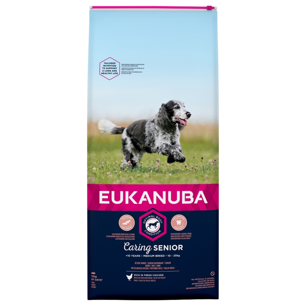 Eukanuba Caring Senior Medium Breed Kip 12 kg Hondenvoer