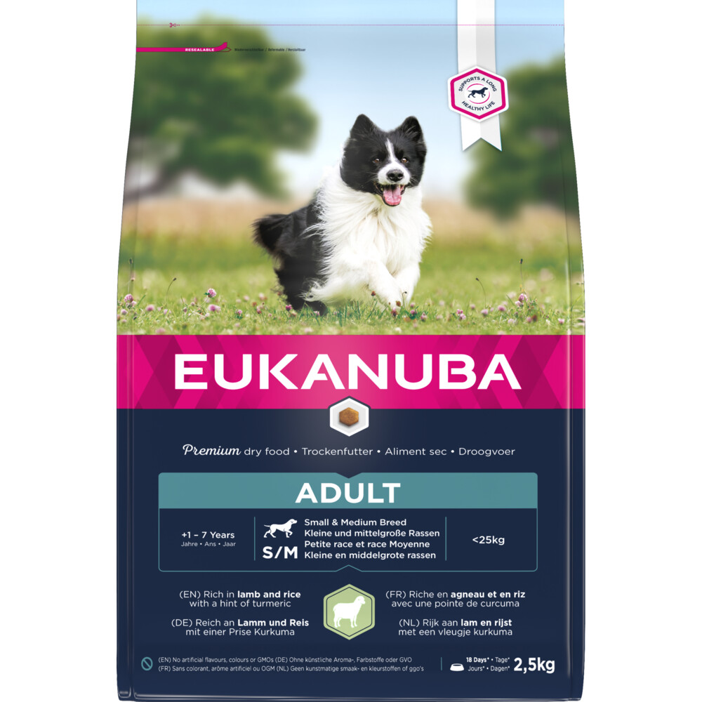 Eukanuba Adult lamb met rice smallmedium breed Hondenvoer 2,50 kg