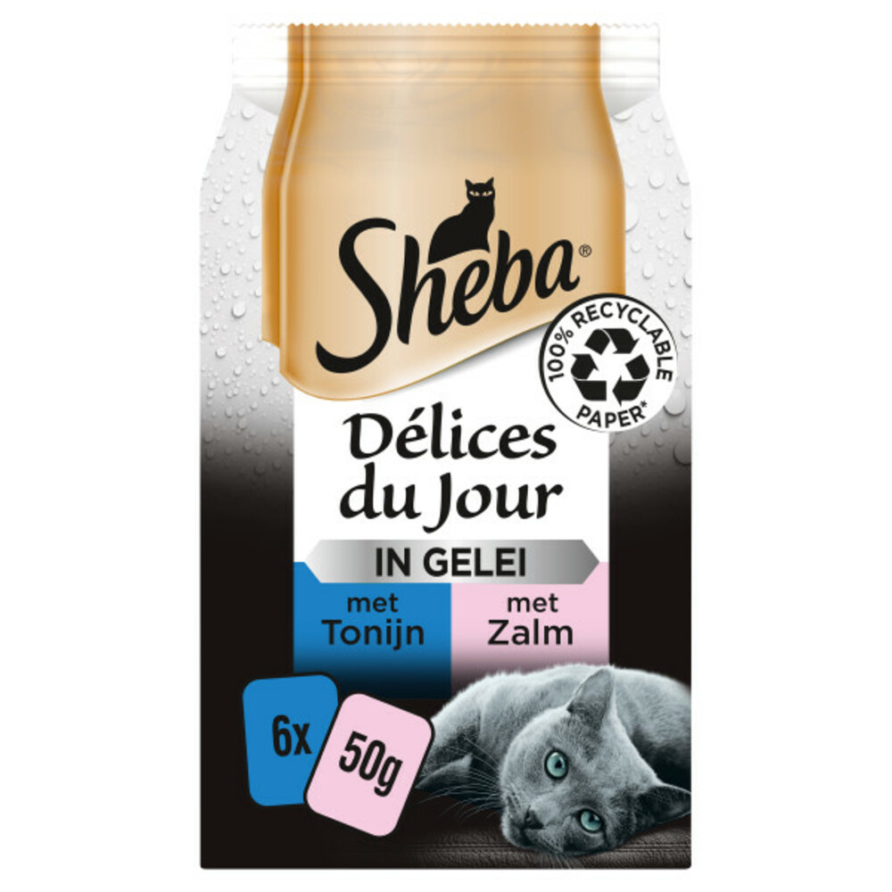 6x Sheba Delice Dujour Vis Gelei Multipack 6 x 50 gr