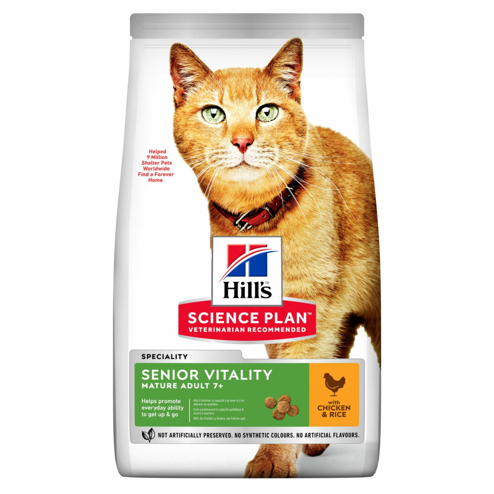 Hill's Science Plan Kattenvoer Adult 7+ Senior Vitality Kip - Rijst 1,5 kg |