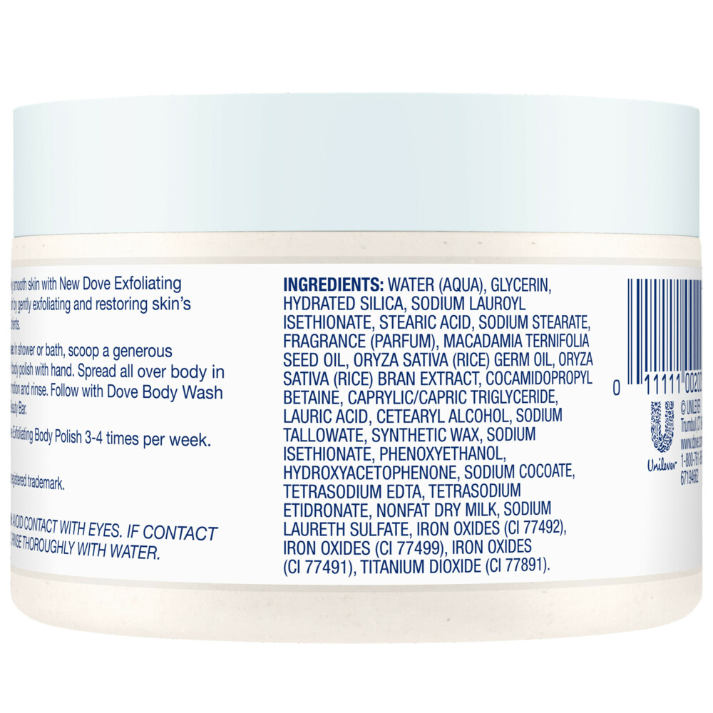 Dove Exfoliating Body Scrub Macadamia & Rice Milk 225Ml at Kevin Jarrett blog