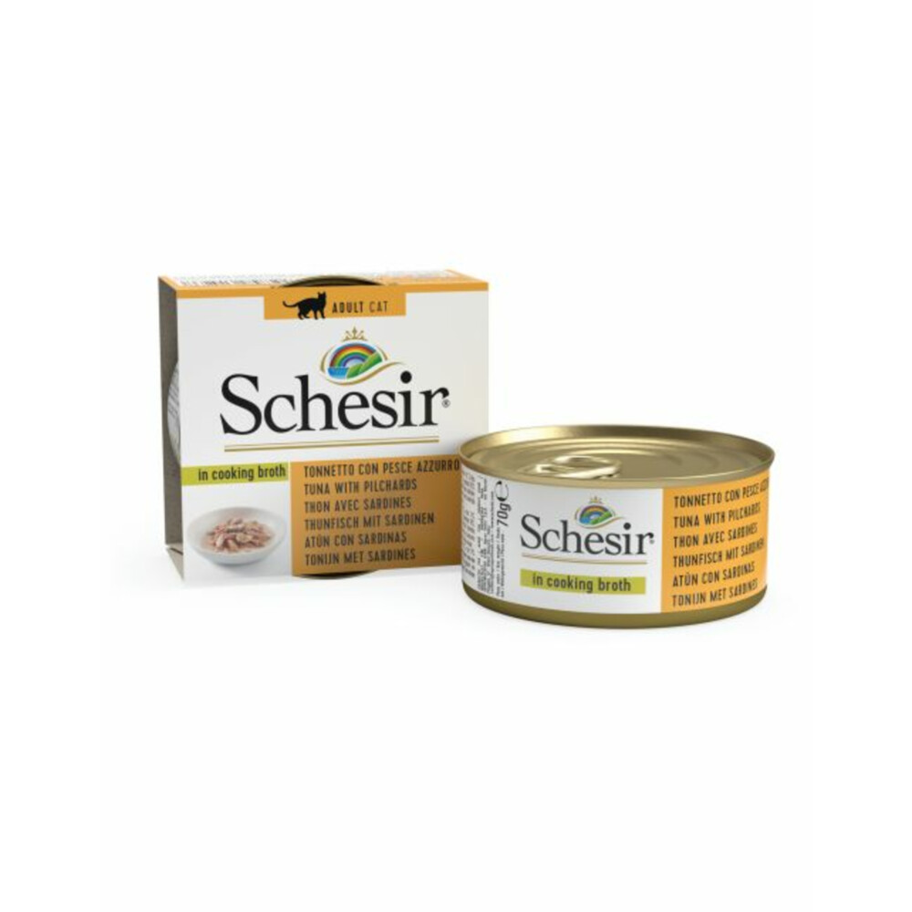 Schesir Cat Natural Tonijn, nat kattenvoer in eigen sap, 24