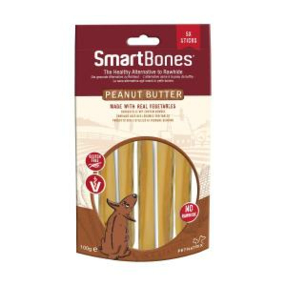 Smartbones Smartsticks Peanut Butter Pindakaas 100 g 5 stuks Hondenvoer