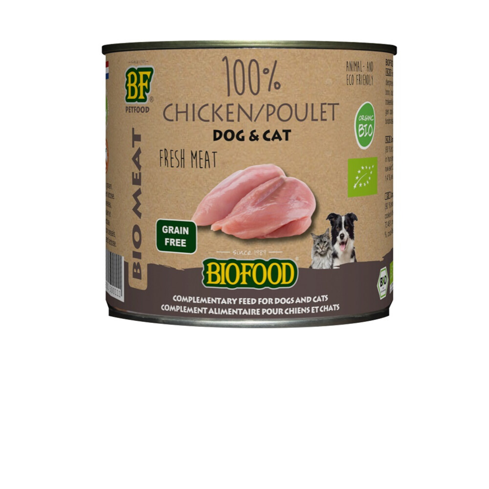 Biofood Organic 100% Kip Hond & Kat 12 x 200 g
