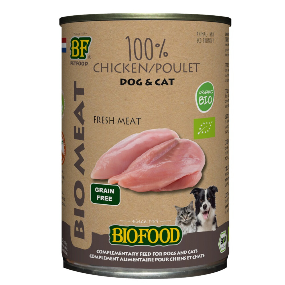 Biofood Organic 100% Kip Hond & Kat 12 x 400 g
