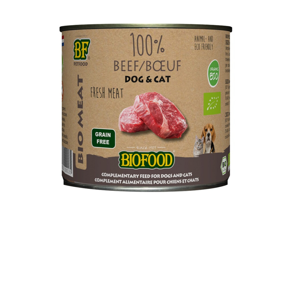 Biofood Organic 100% Rund Hond & Kat 12 x 200 g