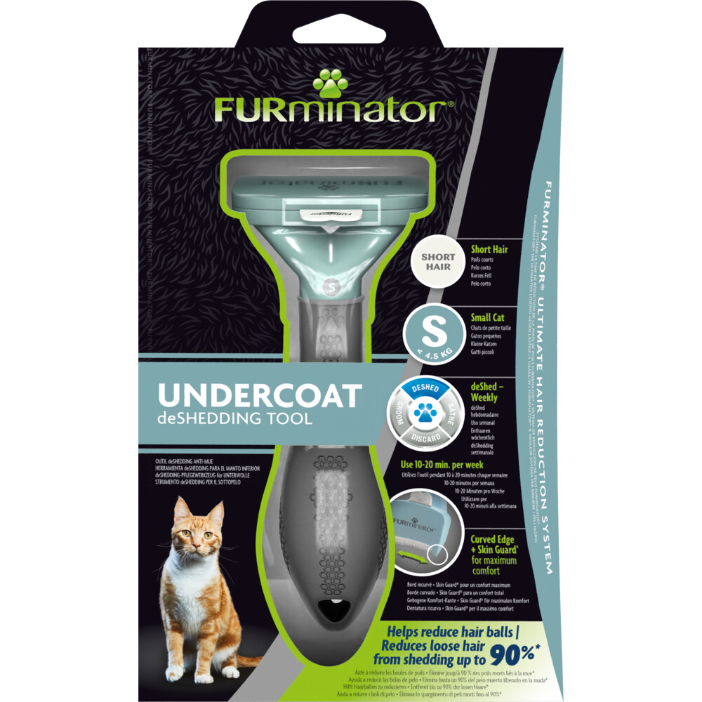 Furminator Cat Undercoat Tool Short Hair Kattenvachtkam Turquoise Small