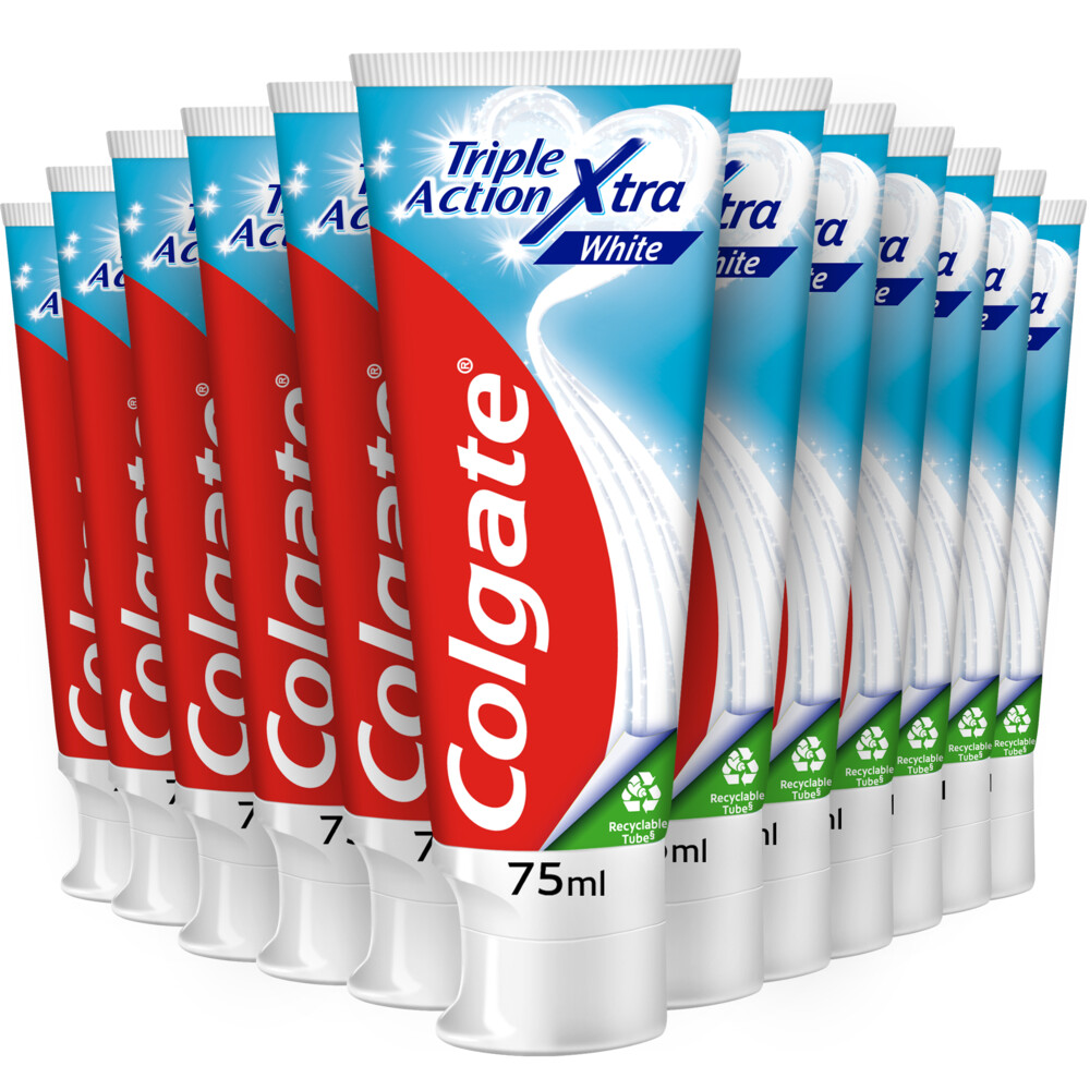 12x Colgate Tandpasta Triple Action Whitening 75 ml