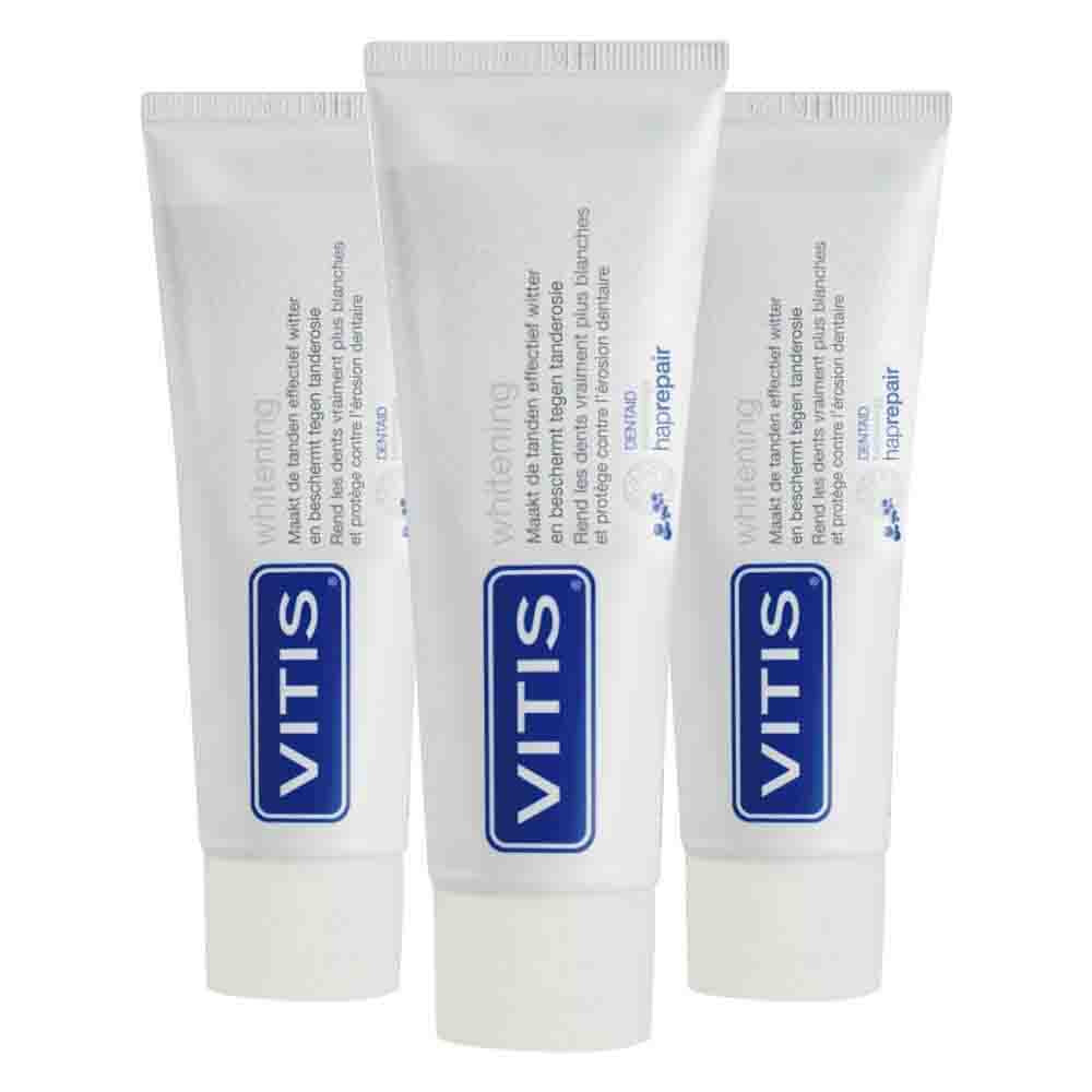 3x Vitis Tandpasta Whitening 75 ml