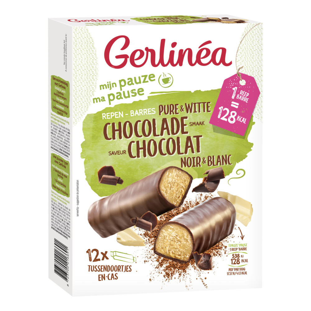 6x Gerlinea Repen Pure&Witte Chocolade 12x31 gr