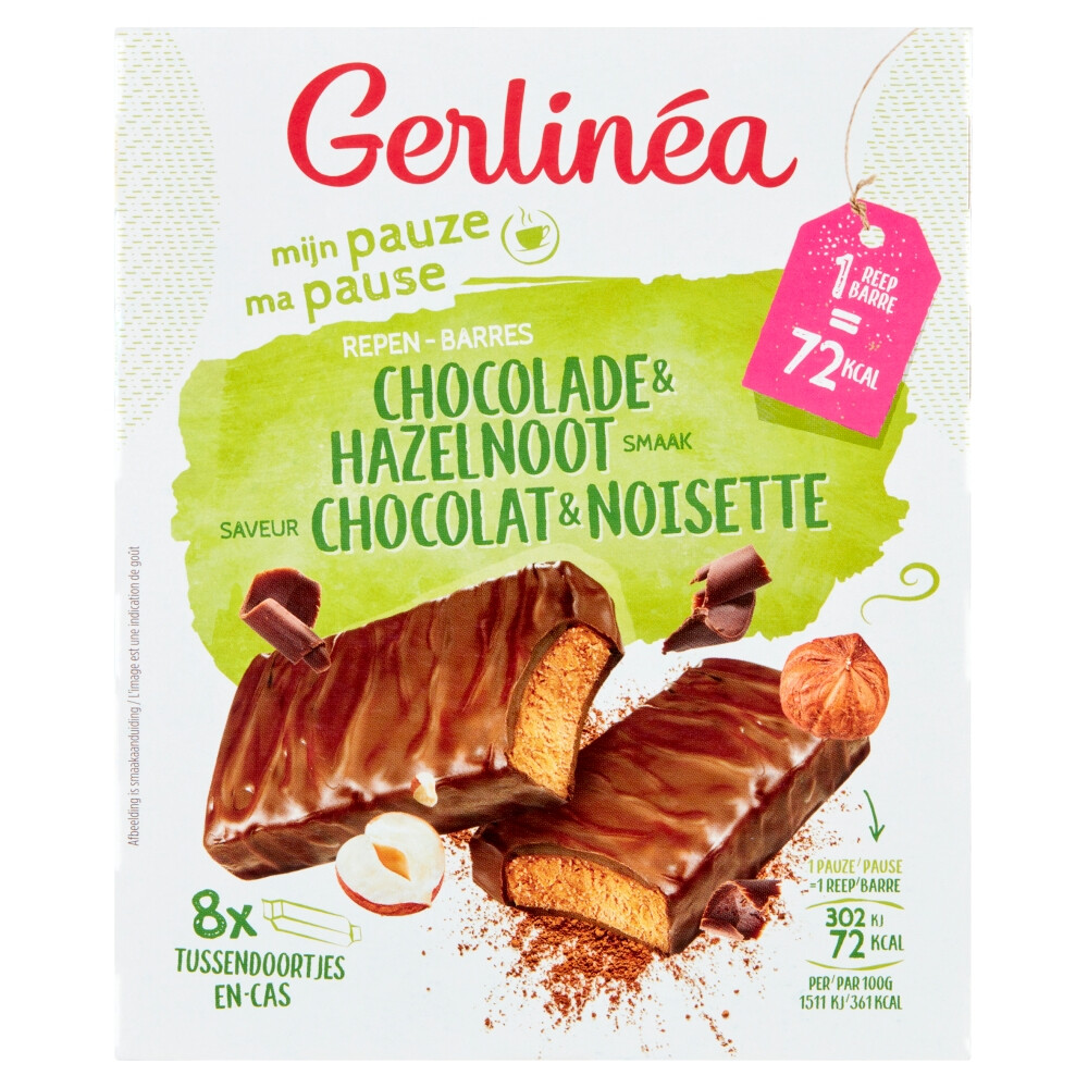 Gerlinea Repen Chocolade & Noten Smaak 8x20g