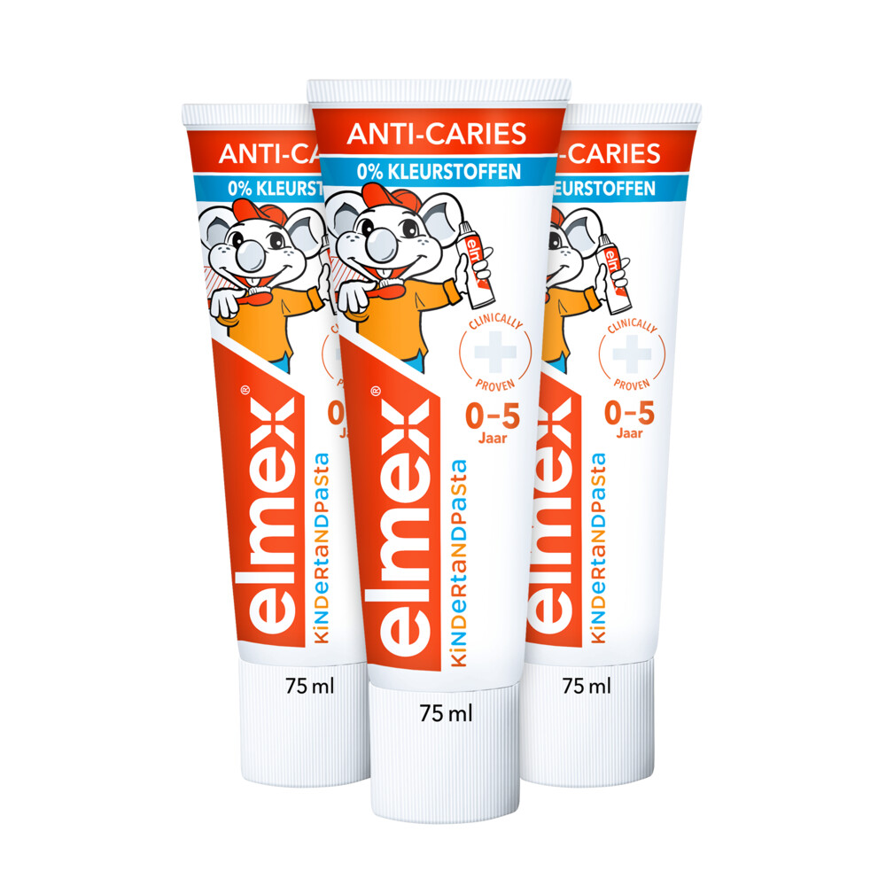 3x Elmex Peuter (0-5 Jaar) Gel-Tandpasta 75 ml