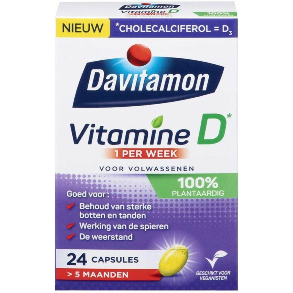 Inzichtelijk Ongeautoriseerd diepte Davitamon Davitamon Vitamine D 1 per week 100% plantaardig 24 capsules |  Plein.nl