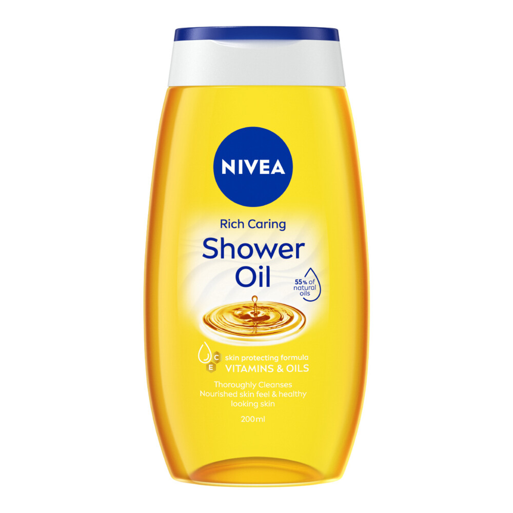 3x Nivea Natural Shower Oil Doucheolie 200 ml