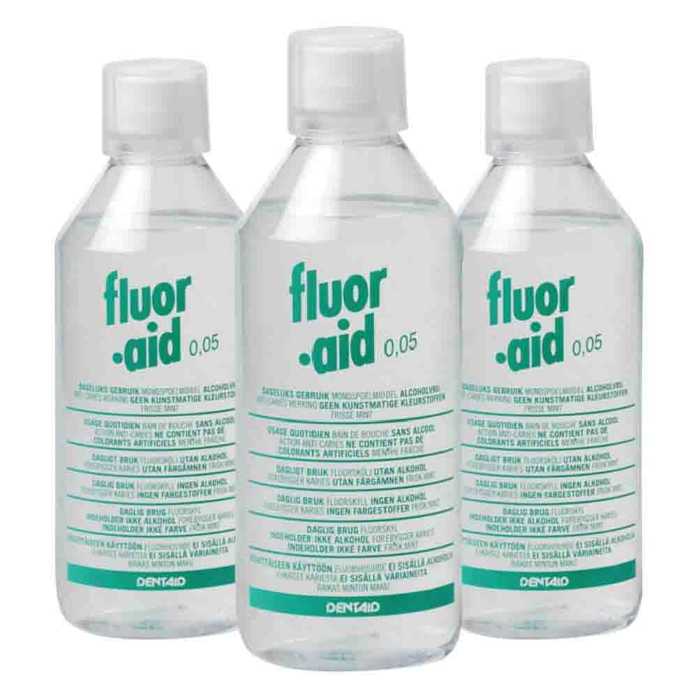 3x FluorAid Mondwater 0.05 500 ml