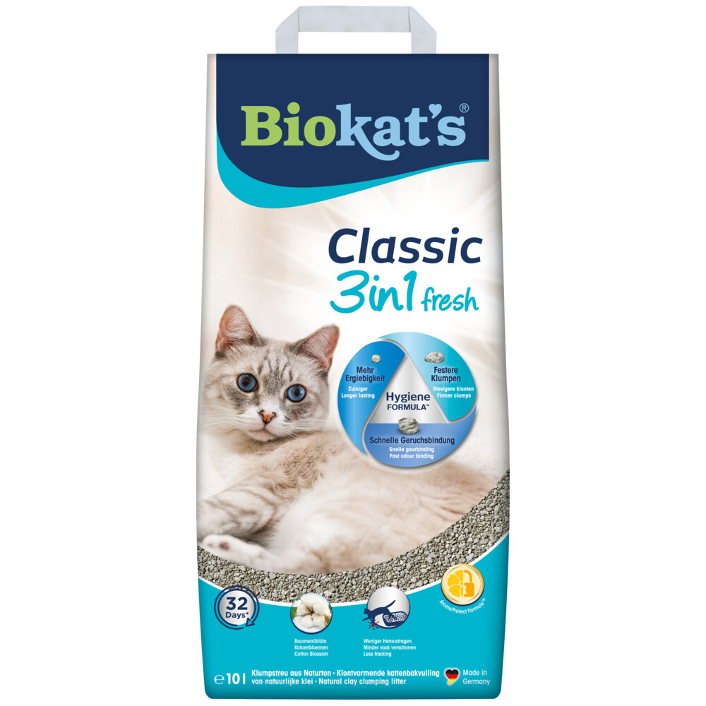 Bank Geurig Eenheid Biokat's Kattenbakvulling Classic Fresh Cotton Blossom 10 liter | Plein.nl