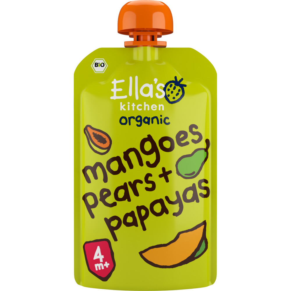 Ella's Kitchen Knijpzakje 4+ m Mango Peer Papaya 120 gr