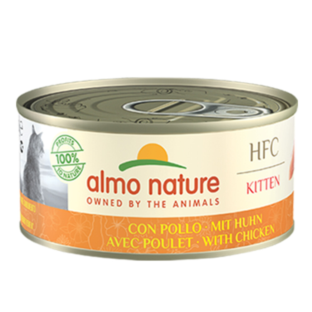 24x Almo Nature HFC Complete Kattenvoer Nat Kitten Kip 150 gr