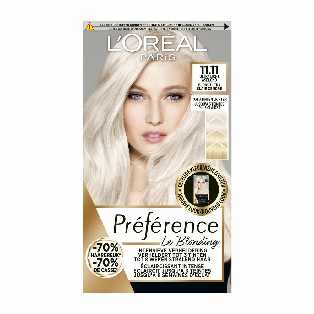 Reis tentoonstelling Attent L'Oréal Preference Haarkleuring 11.11 Venice - Ultra Licht Asblond |  Plein.nl