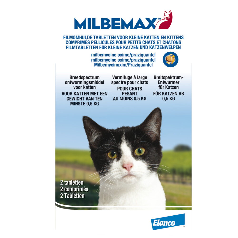 Milbemax Ontworming Kleine Kitten 0,5 - 2 kg 2 tabletten | Plein.nl