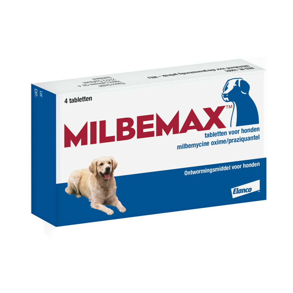 Milbemax Ontworming Tabletten Hond Groot 5 - 75 Kg 4 Tabletten | Plein.nl