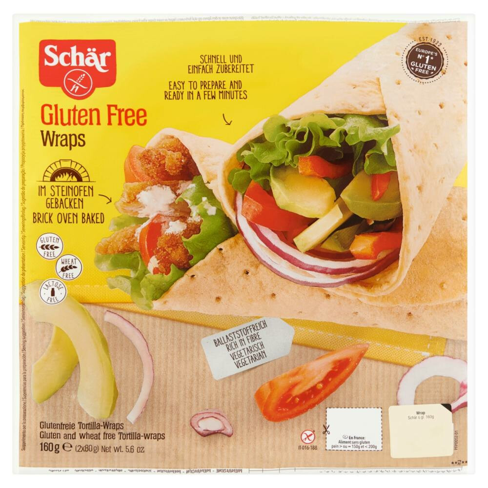 6x Schar Tortilla Wraps 2 stuks 160 gr
