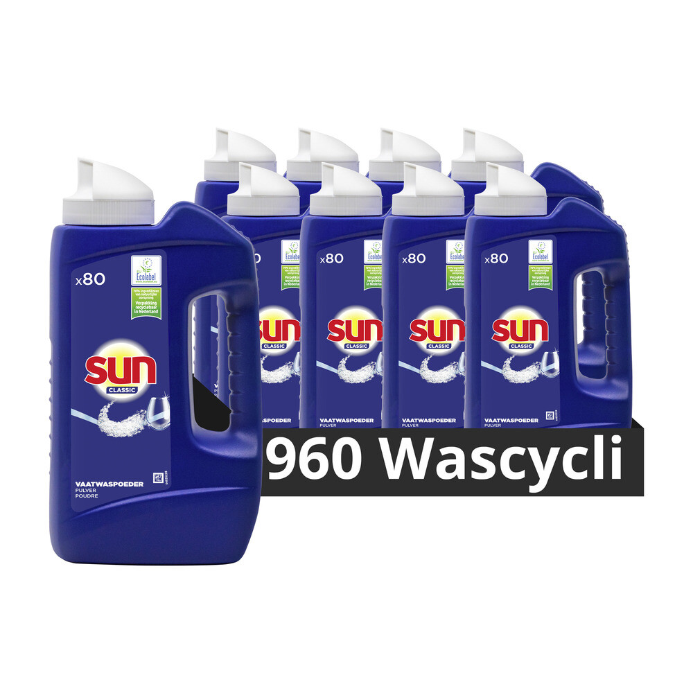 12x Sun Vaatwaspoeder Normaal 1,39 kg 80 wasbeurten