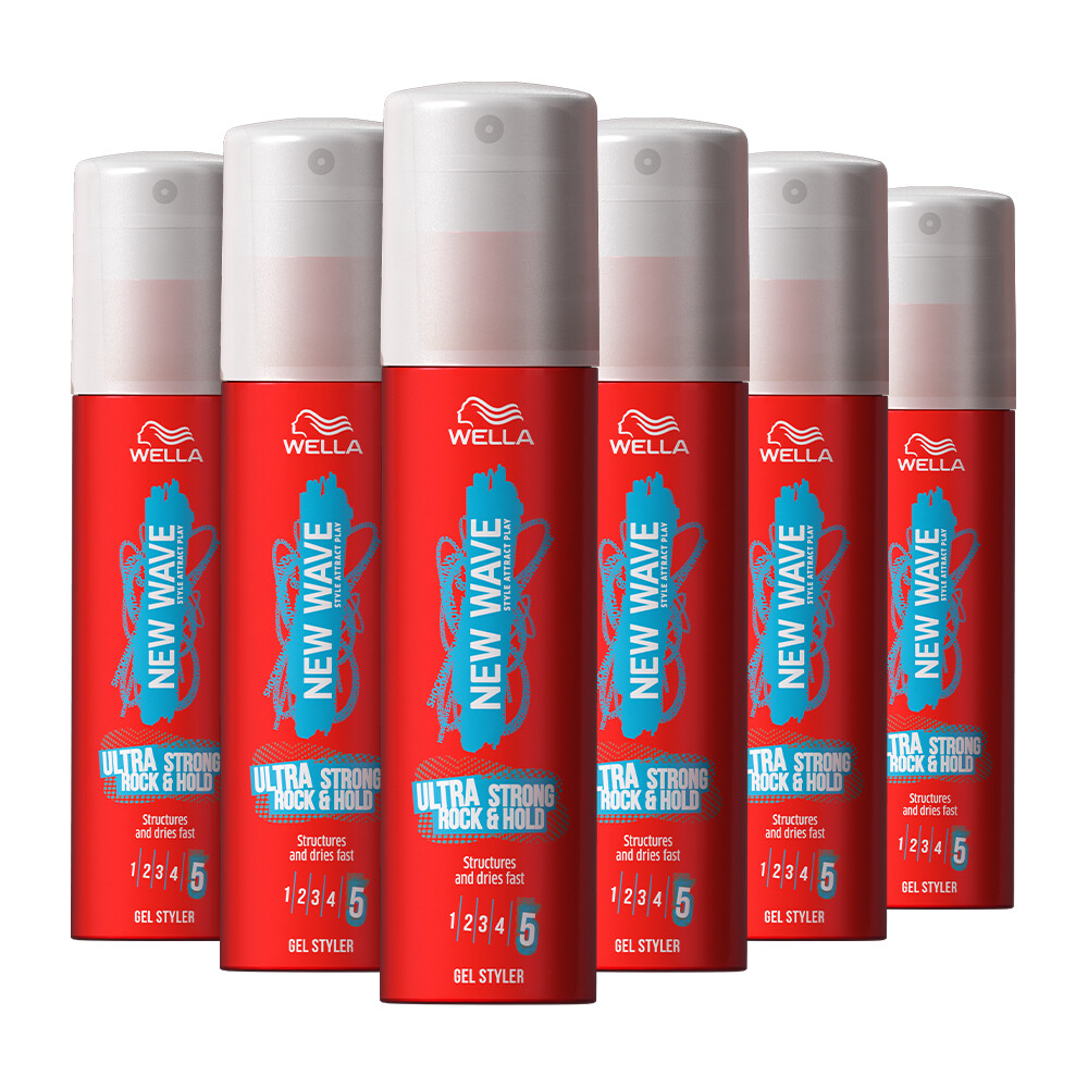 6x Wella New Wave Rock & Hold Gel 100 ml