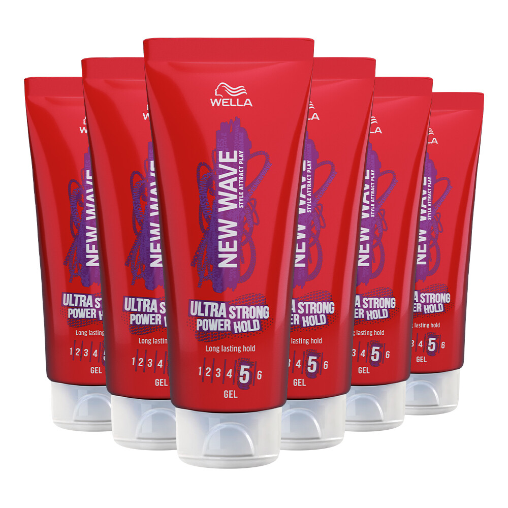 6x Wella New Wave Ultra Strong Power Hold Haargel 200 ml
