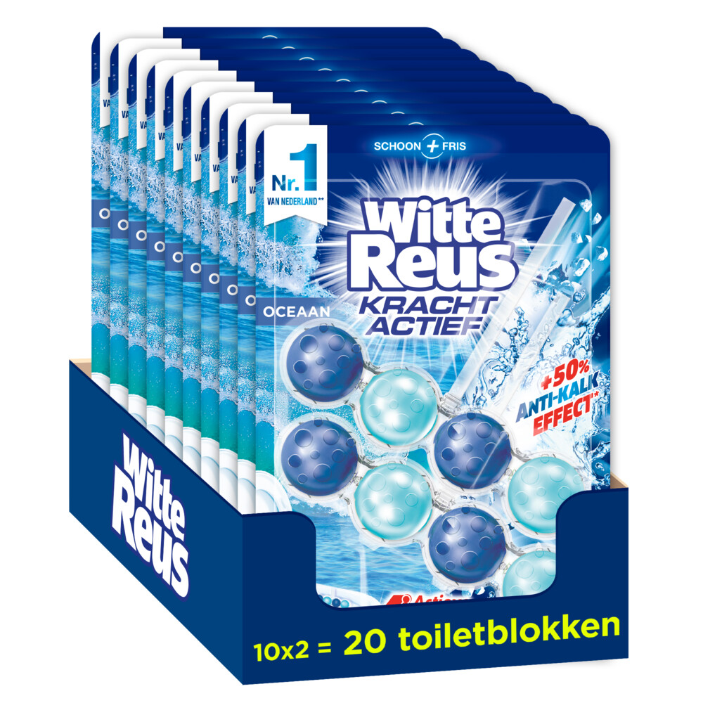 10x Witte Reus Toiletblok Kracht Actief Oceaan 2 stuks