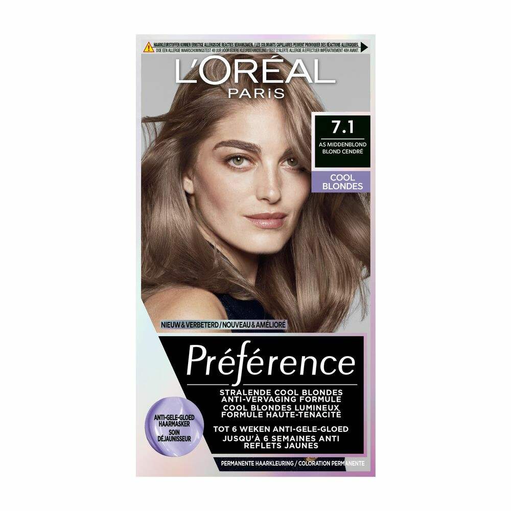 6x L'Oréal Preference haarkleuring 7.1 Iceland - Cool Blondes met grote korting