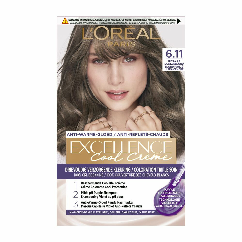 broeden Schaar Zachtmoedigheid L'Oréal Excellence Cool Cream 6.11 - Ultra Ash Donkerblond | Plein.nl