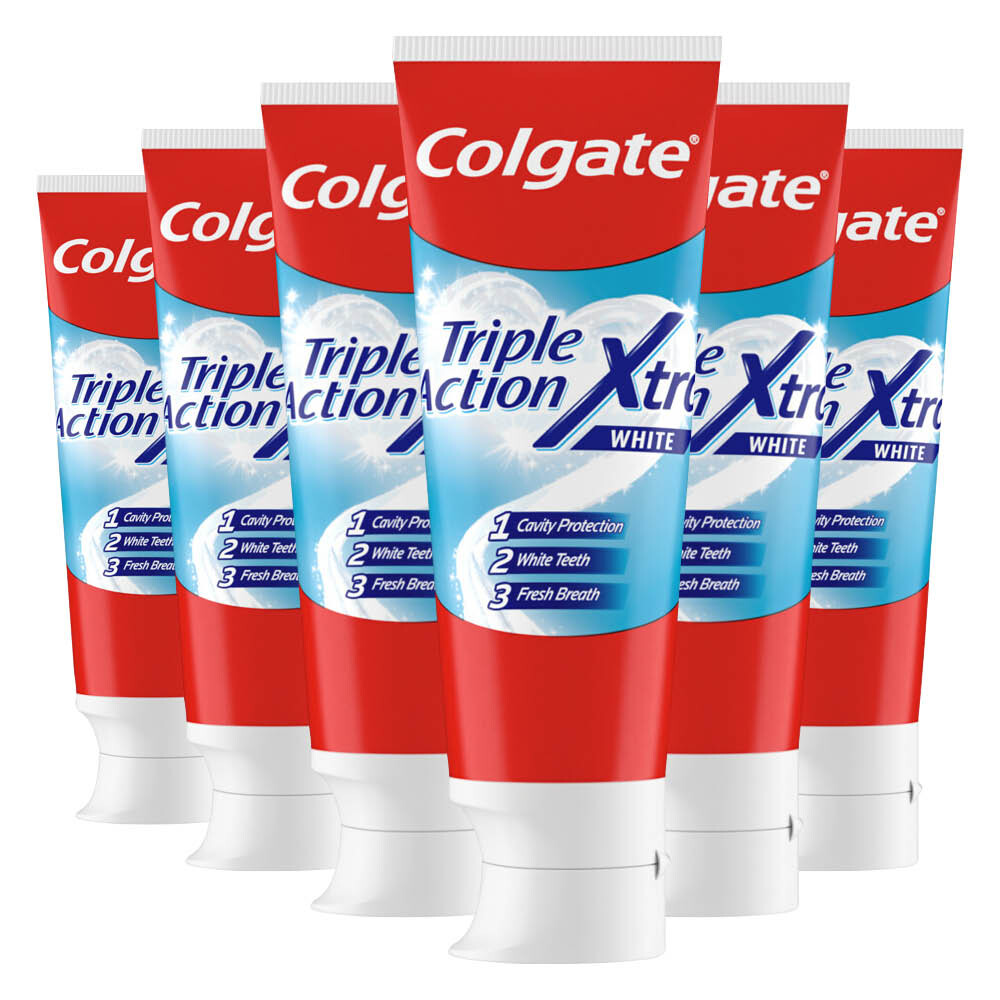 6x Colgate Tandpasta Triple Action Xtra White 75 ml