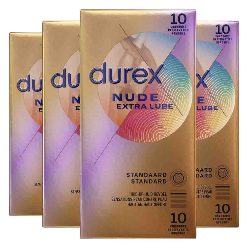 4x Durex Condooms Nude Latex Vrij 10 stuks