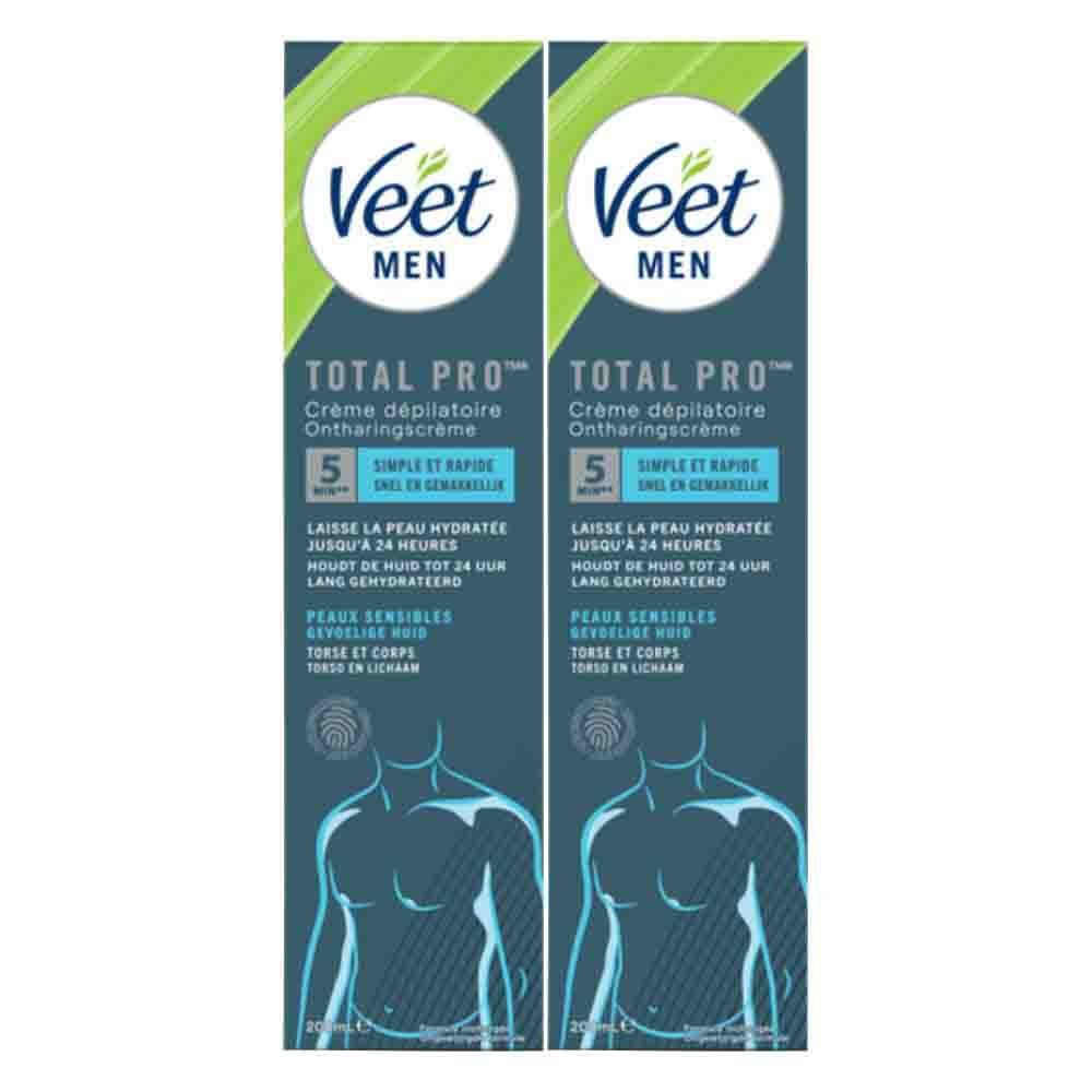 2x Veet For Men Ontharingscrème Gevoelige Huid 200 ml