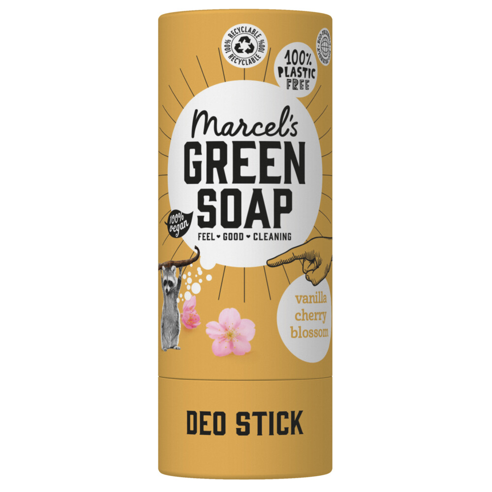 6x Marcel's Green Soap Deodorant Stick Vanille&Kersenbloesem 40 gram