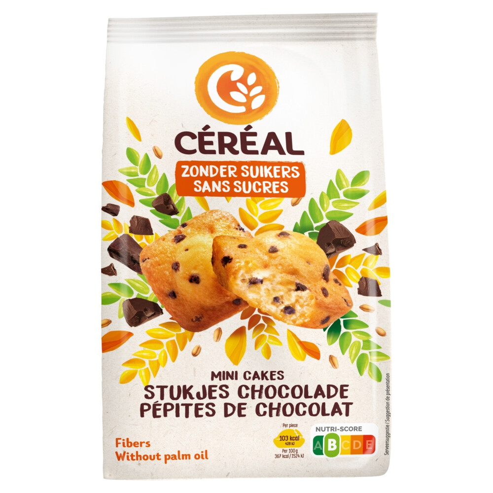 Céréal Mini Cakes Stukjes Chocolade 196 gr