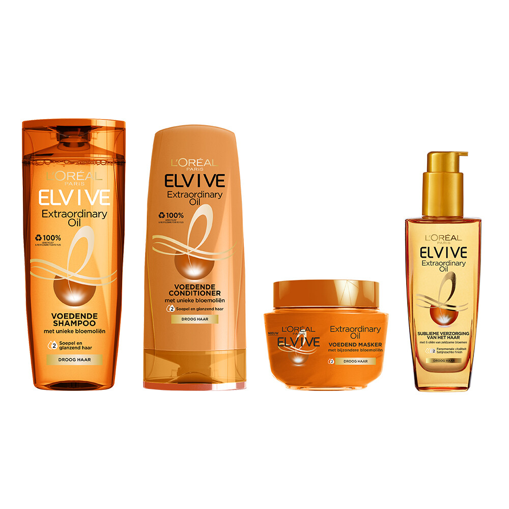 L'Oréal Elvive Extraordinary Oil Shampoo, conditioner, Haarmasker&oil Pakket
