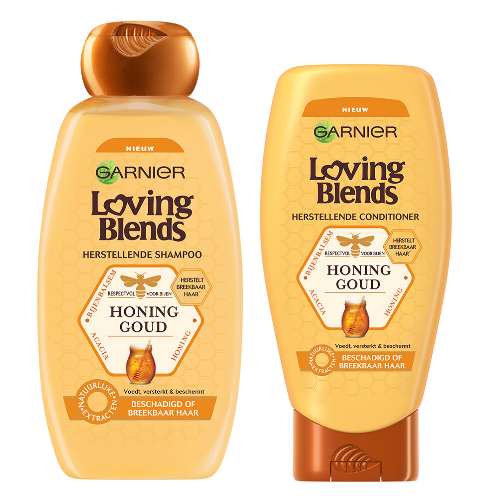 redden hengel Beschietingen Garnier Loving Blends Honing Goud Shampoo & Conditioner Pakket | Plein.nl