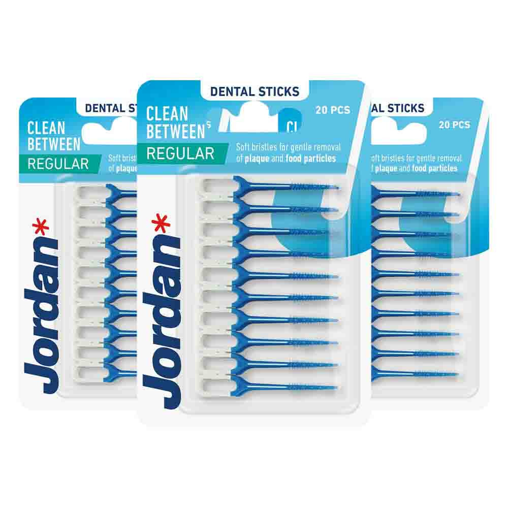 3x Jordan Dental Sticks Clean Between Regular 40 stuks