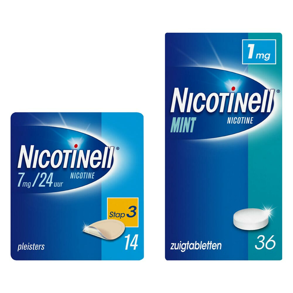 Nicotinell Pleisters Stap 3 en Zuigtabletten 1mg Pakket