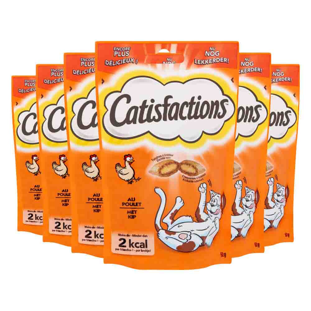 6x Catisfactions Kattensnoepjes Kip 60 gr
