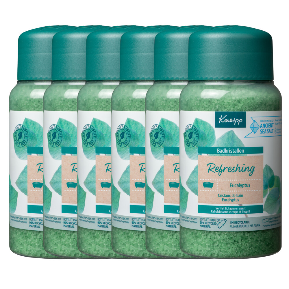 6x Kneipp Badkristallen Refreshing 600 gr